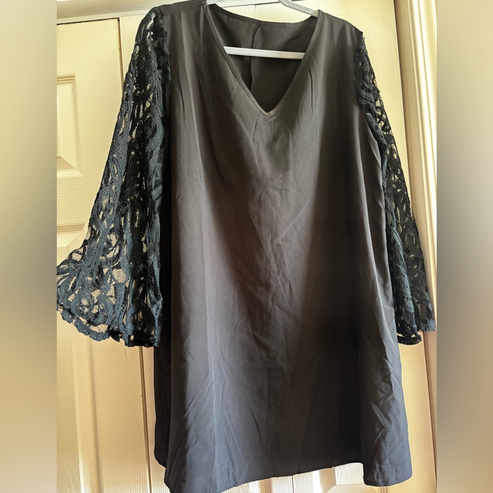 Light weight Black Lace Sleeve Dress